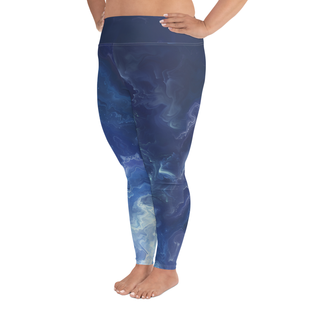 Awaken - Navy High-Waist Plus Size Leggings