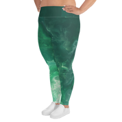 Awaken - Green High-Waist Plus Size Leggings