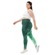 Awaken - Green High-Waist Plus Size Leggings