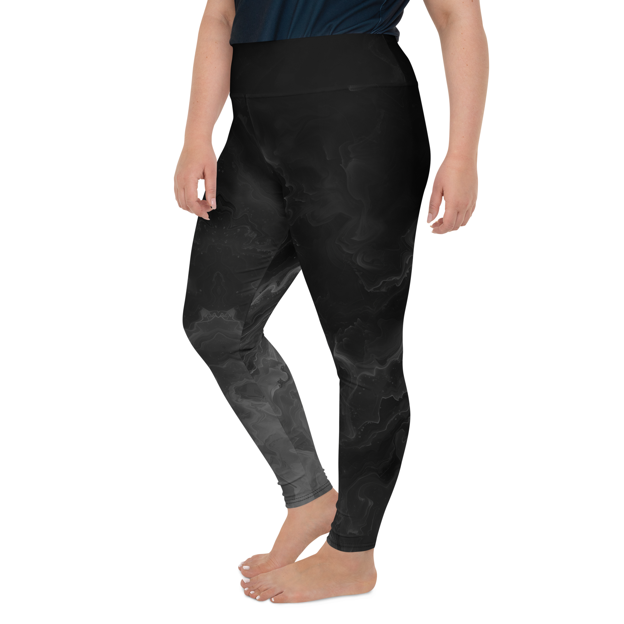 Awaken - Black High-Waist Plus Size Leggings