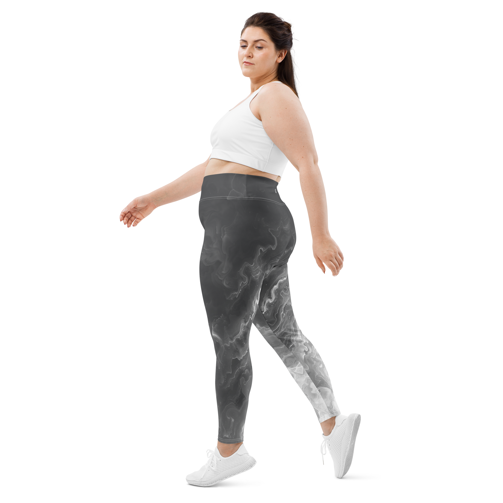 Awaken - Anthracite High-Waist Plus Size Leggings