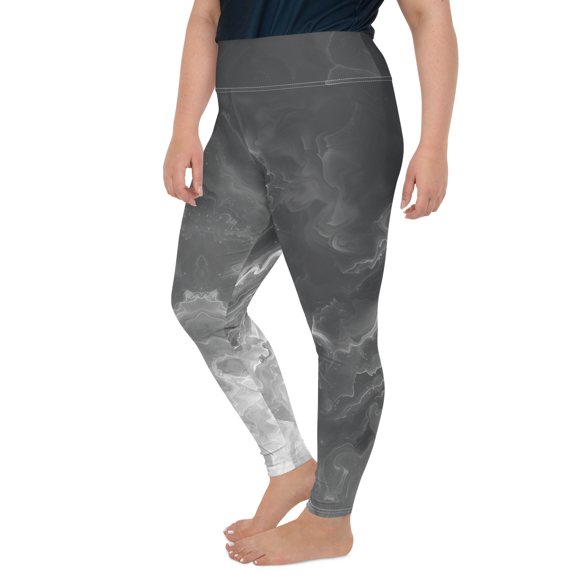 Awaken - Anthracite High-Waist Plus Size Leggings