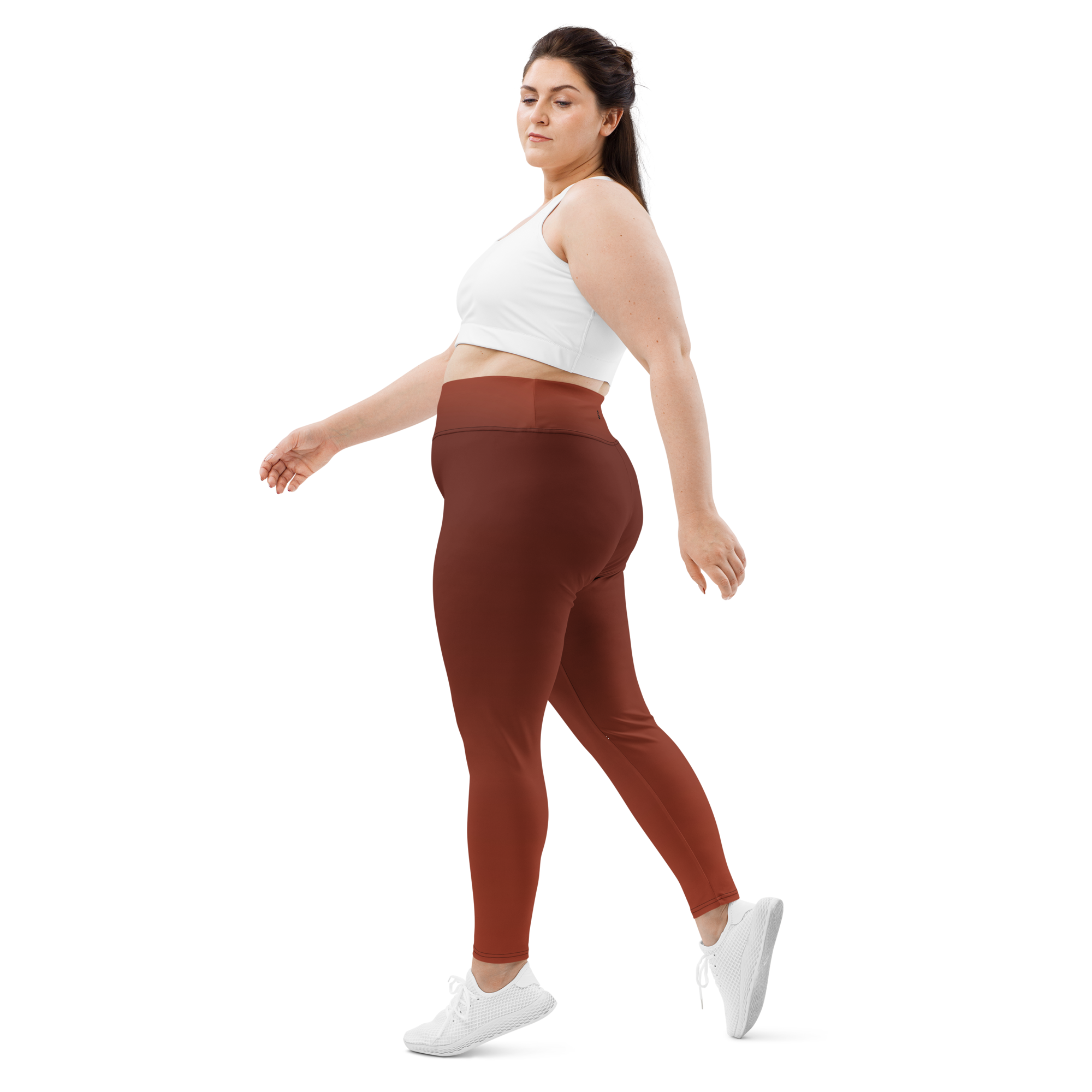 Faded - Terracotta High-Waist Plus Size Leggings