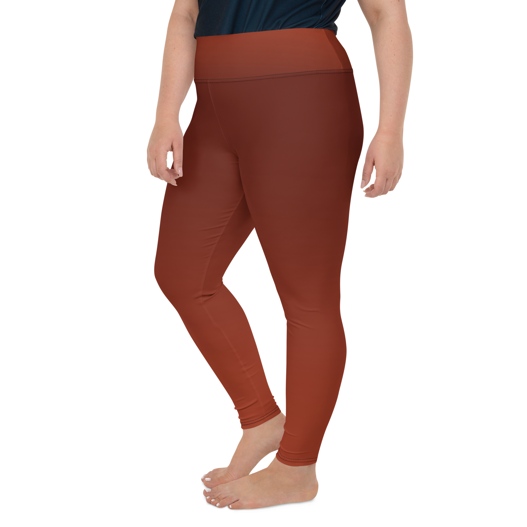 Faded - Terracotta High-Waist Plus Size Leggings