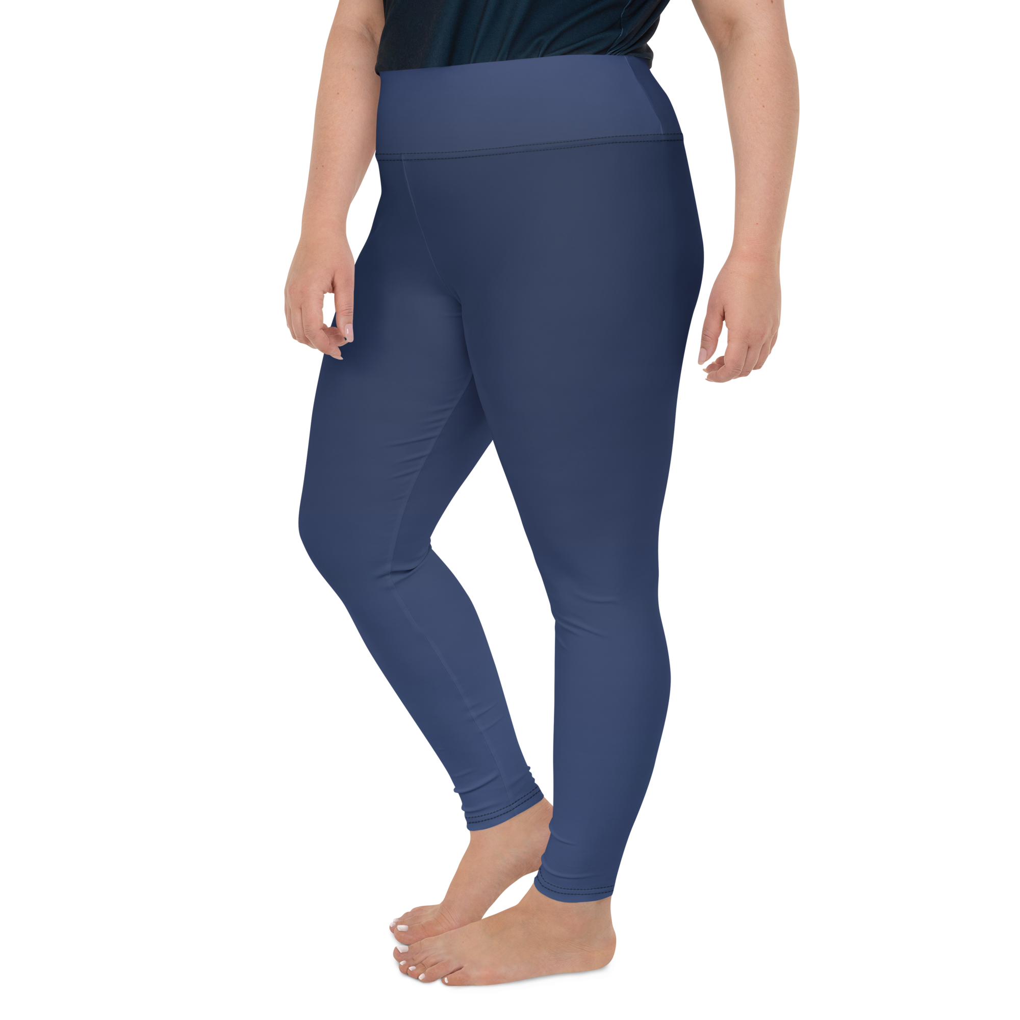 Navy Faded High-Waist Plus Size Leggings