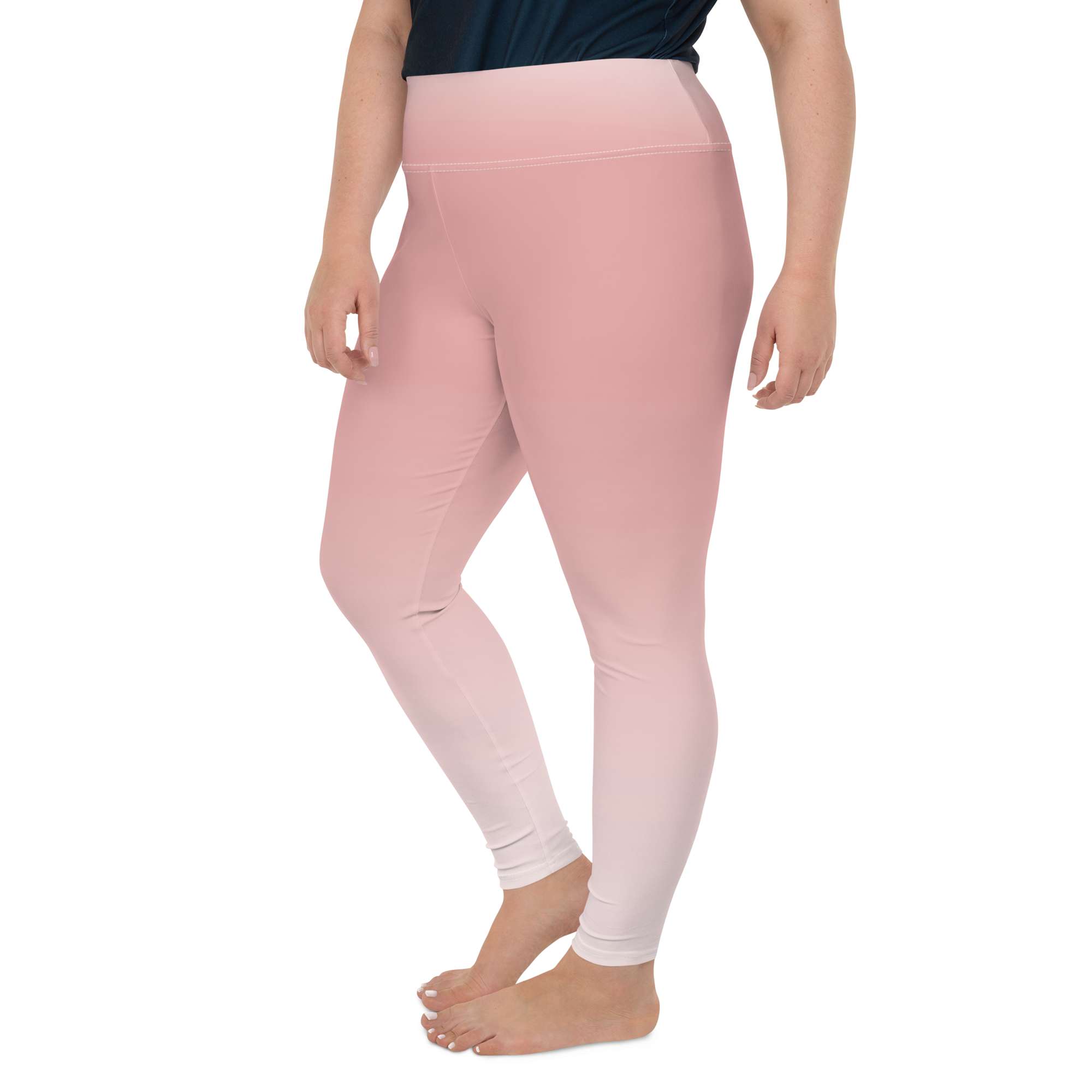 Rose Faded High-Waist Plus Size Leggings