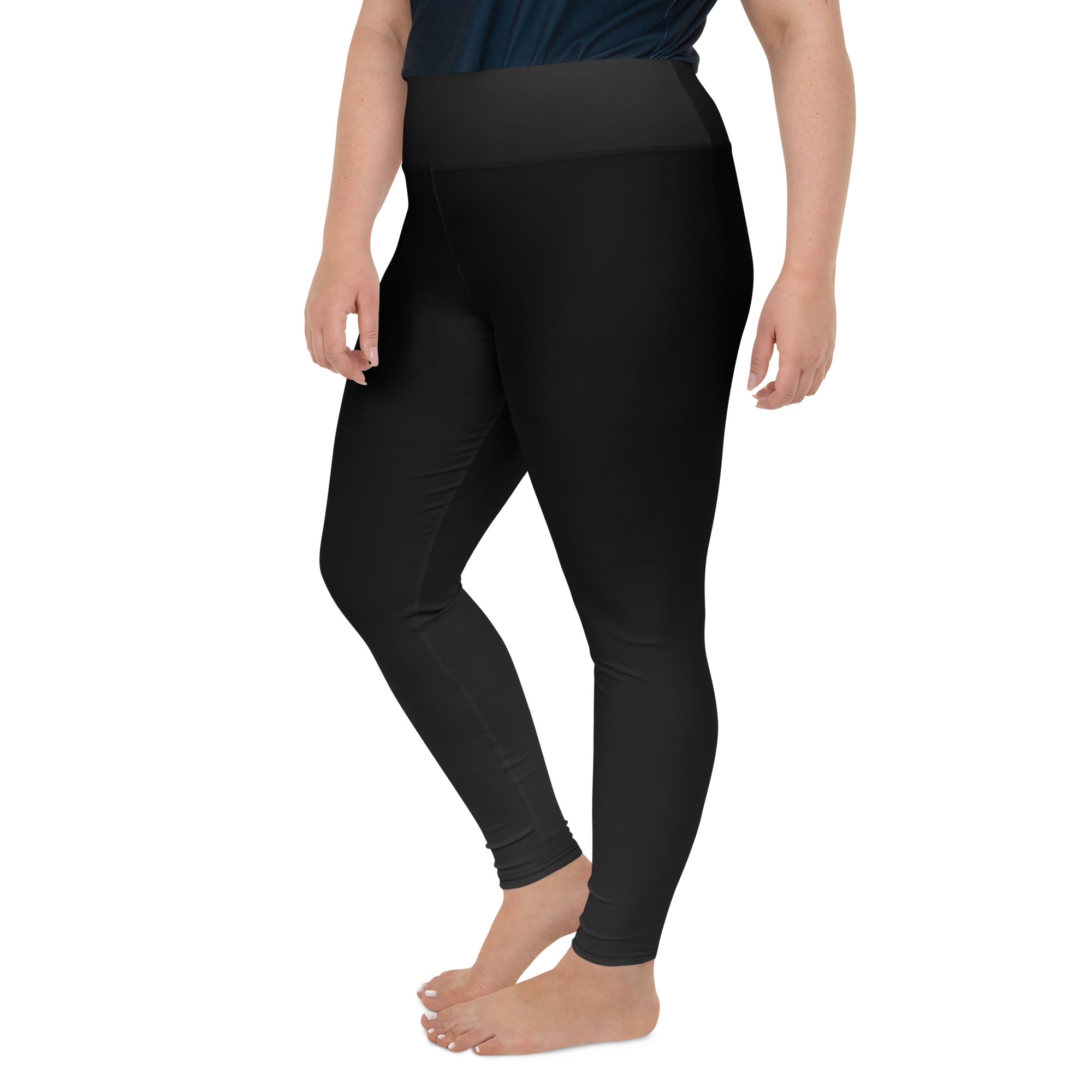 Black Faded High-Waist Plus Size Leggings