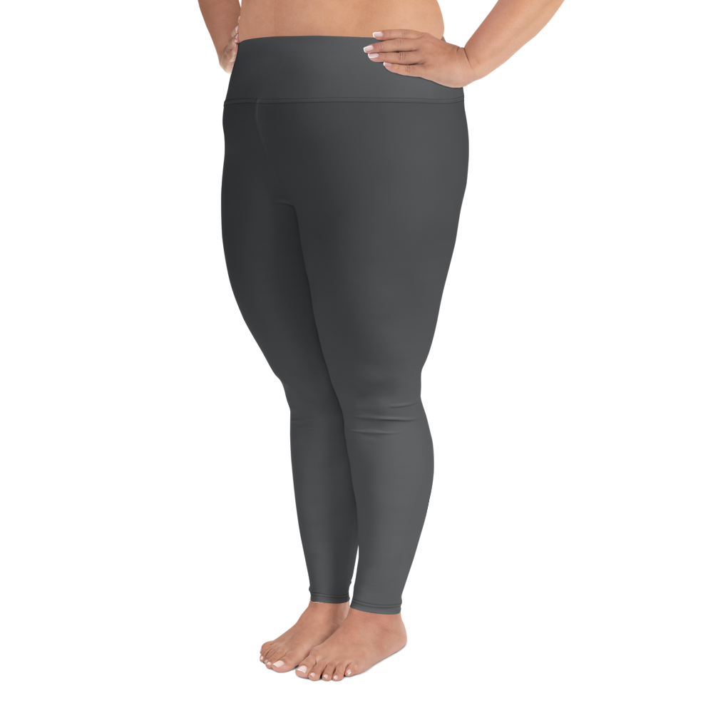 Faded Anthracite High-Waist Plus Size Leggings