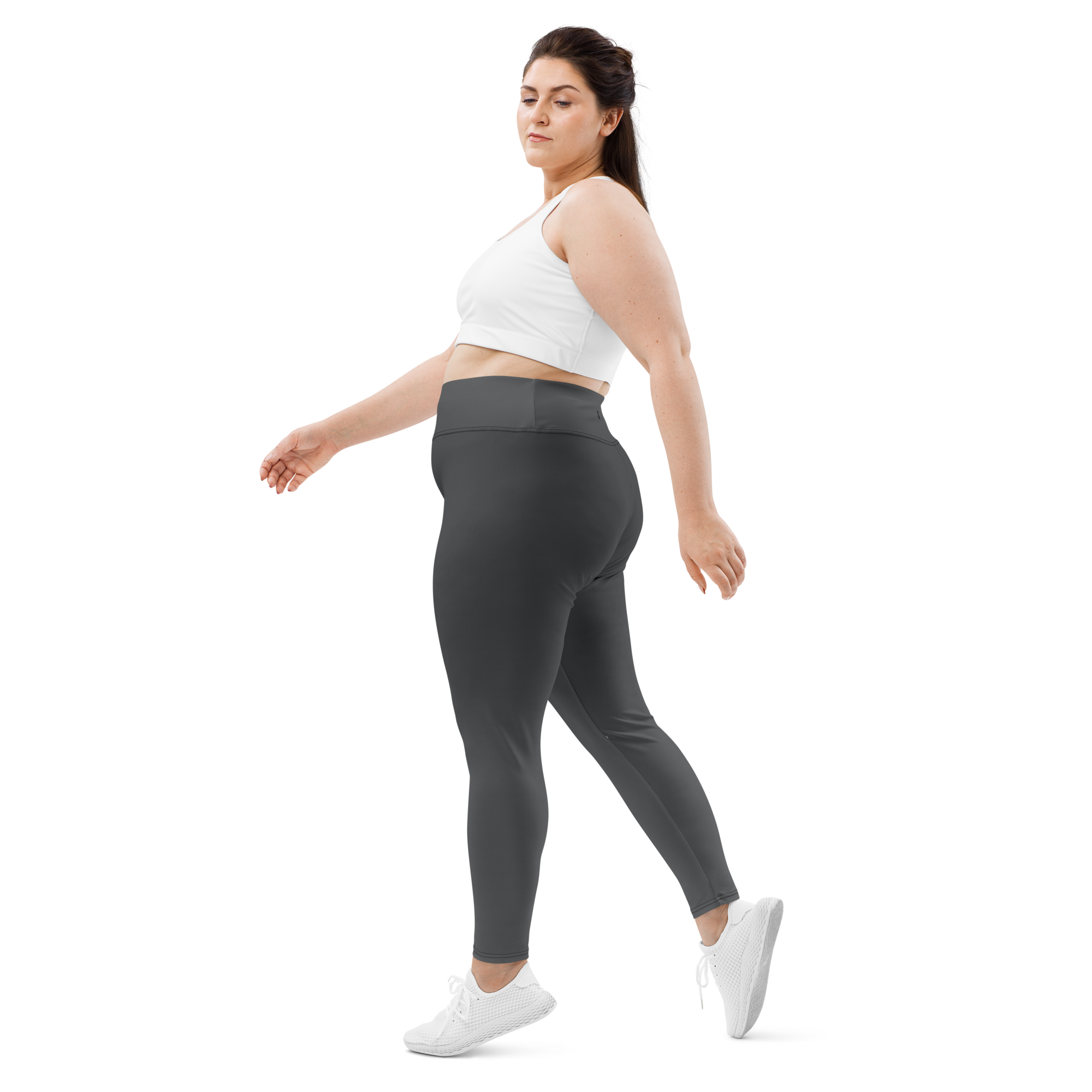 Faded Anthracite High-Waist Plus Size Leggings