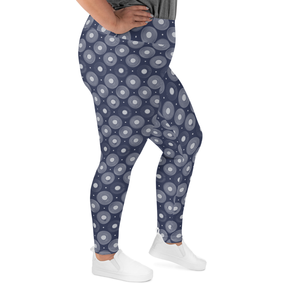 Circle - Navy High-Waist Plus Size Leggings