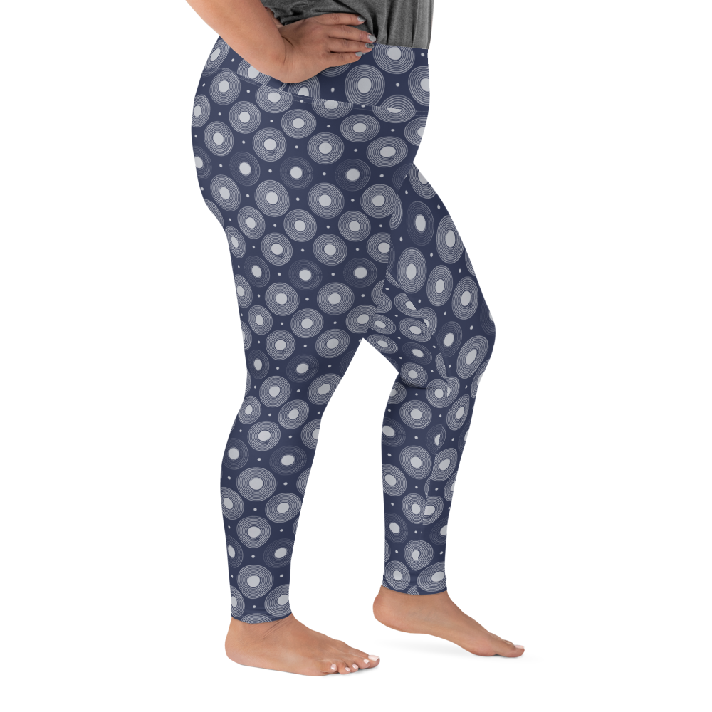 Circle - Navy High-Waist Plus Size Leggings