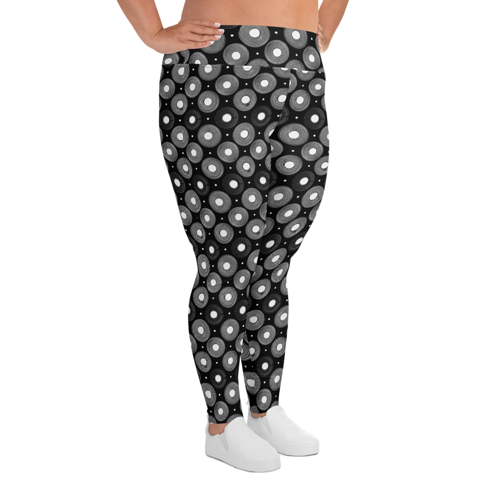 Circle - Black High-Waist Plus Size Leggings