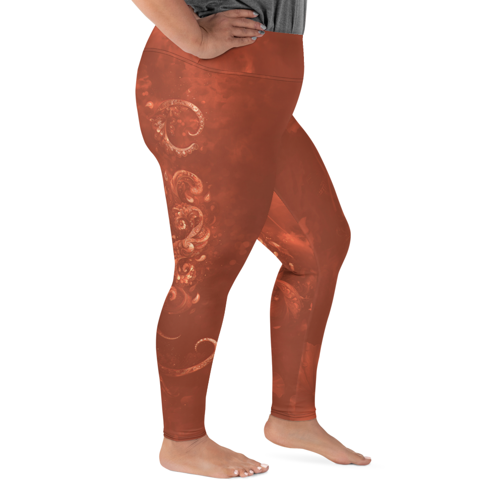 Believe - Terracotta High-Waist Plus Size Leggings