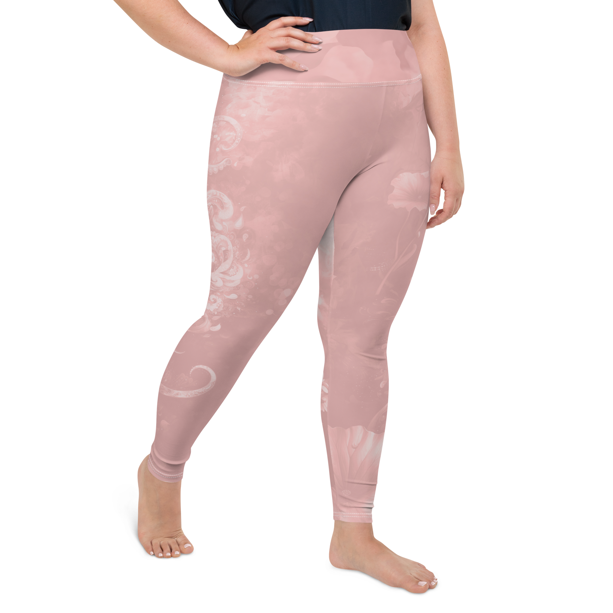 Believe - Rose High-Waist Plus Size Leggings