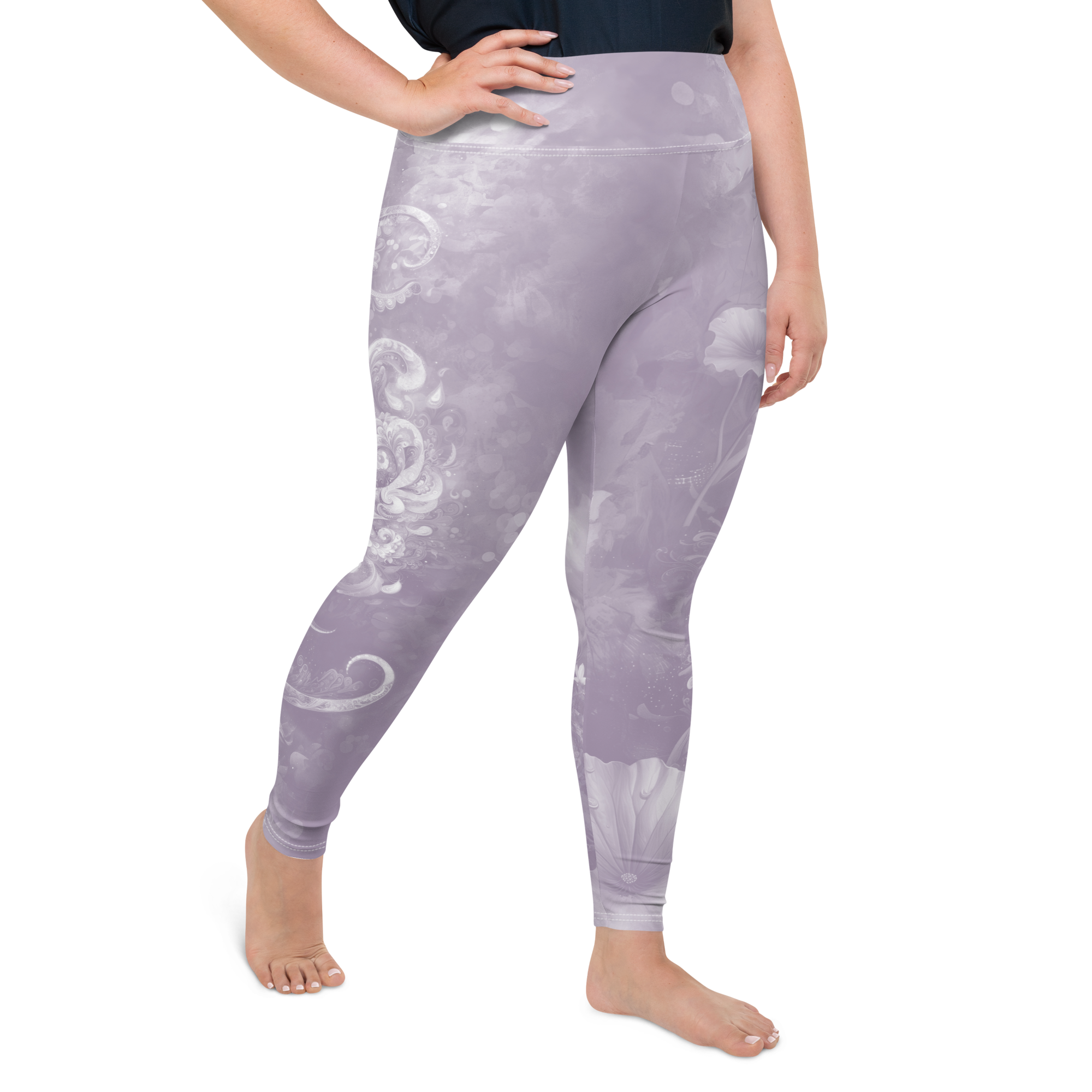 Believe - Lavender High-Waist Plus Size Leggings