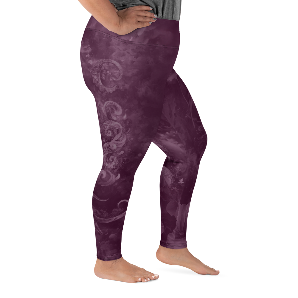 Believe - Eggplant High-Waist Plus Size Leggings