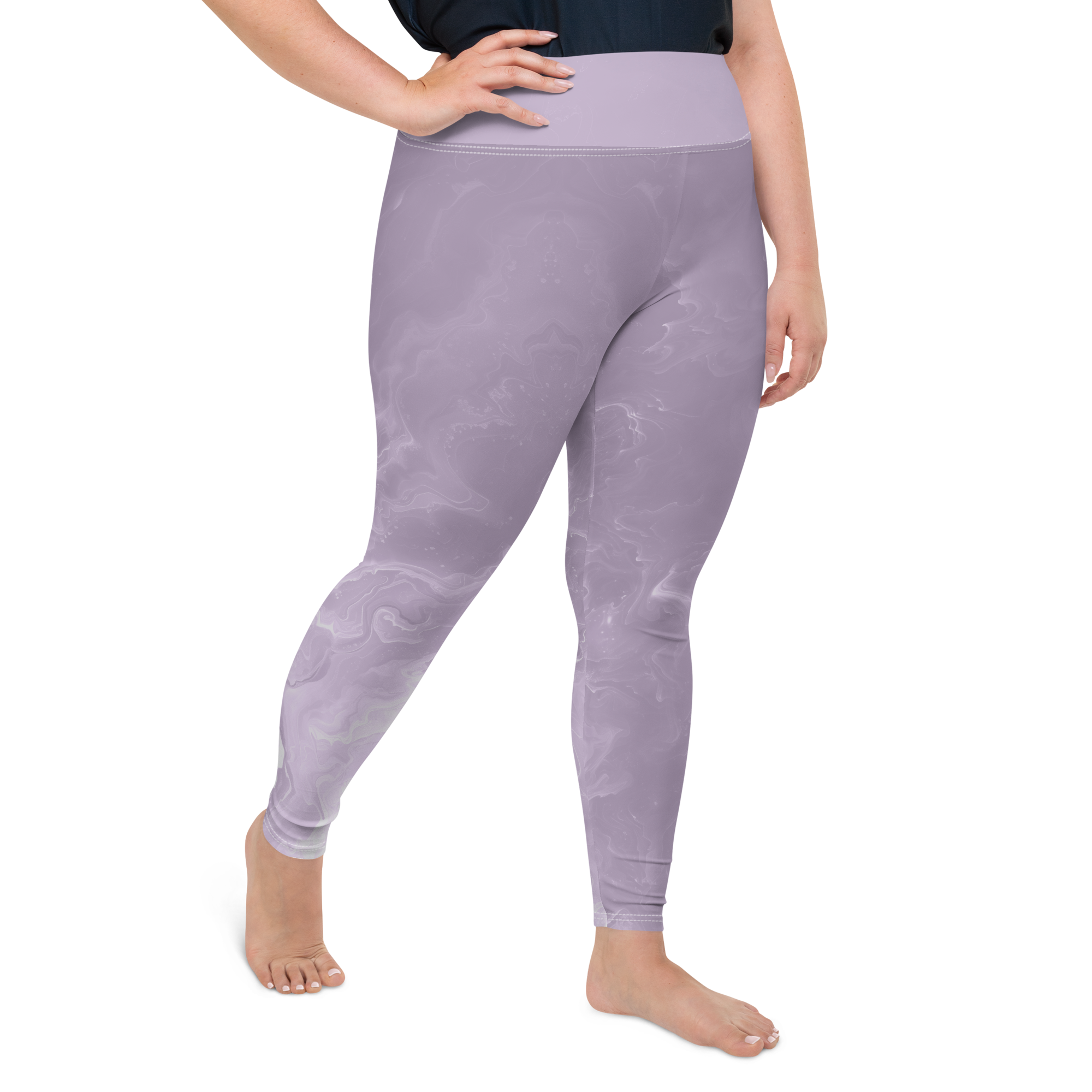 Awaken - Lavender High-Waist Plus Size Leggings