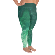 Awaken - Green High-Waist Plus Size Leggings