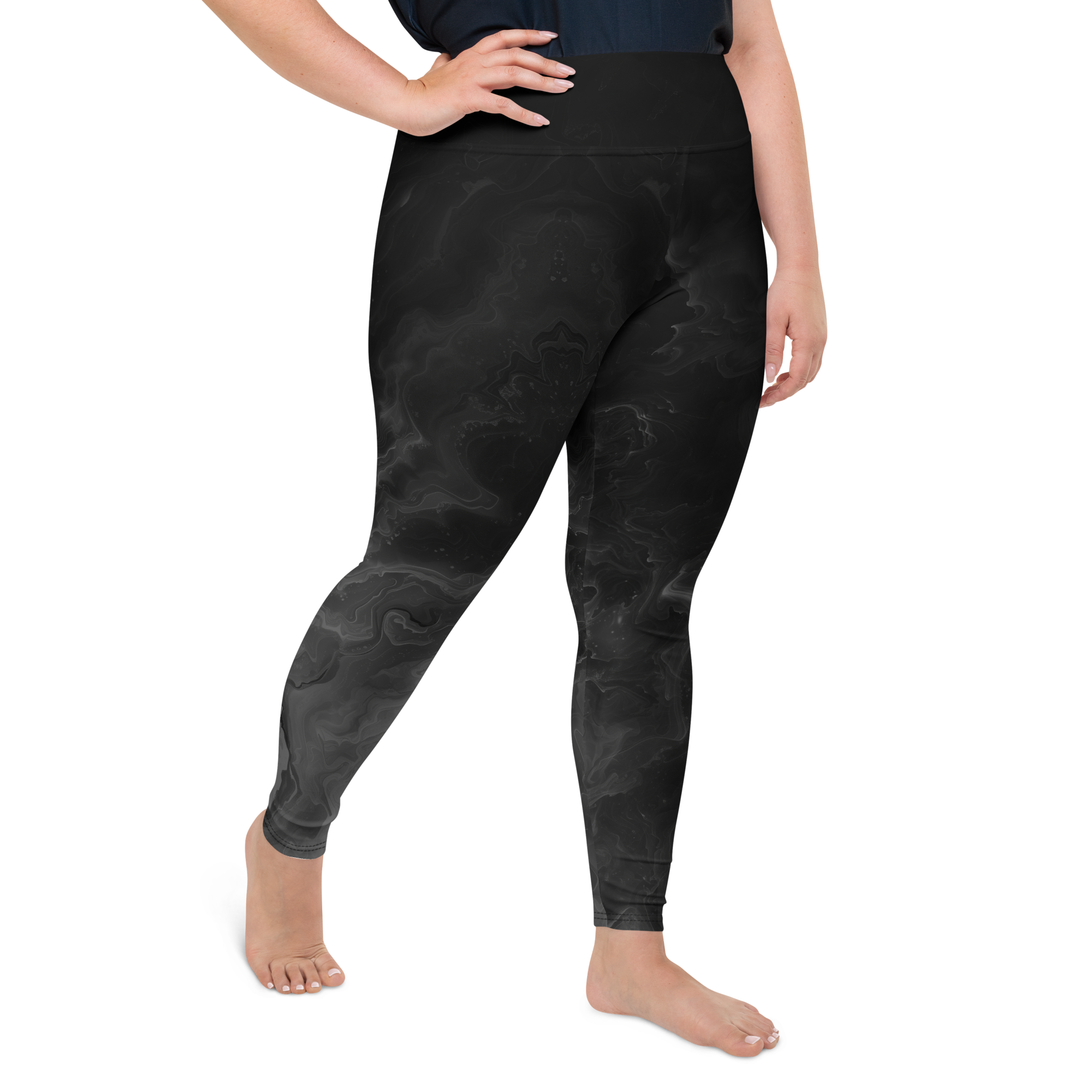 Awaken - Black High-Waist Plus Size Leggings