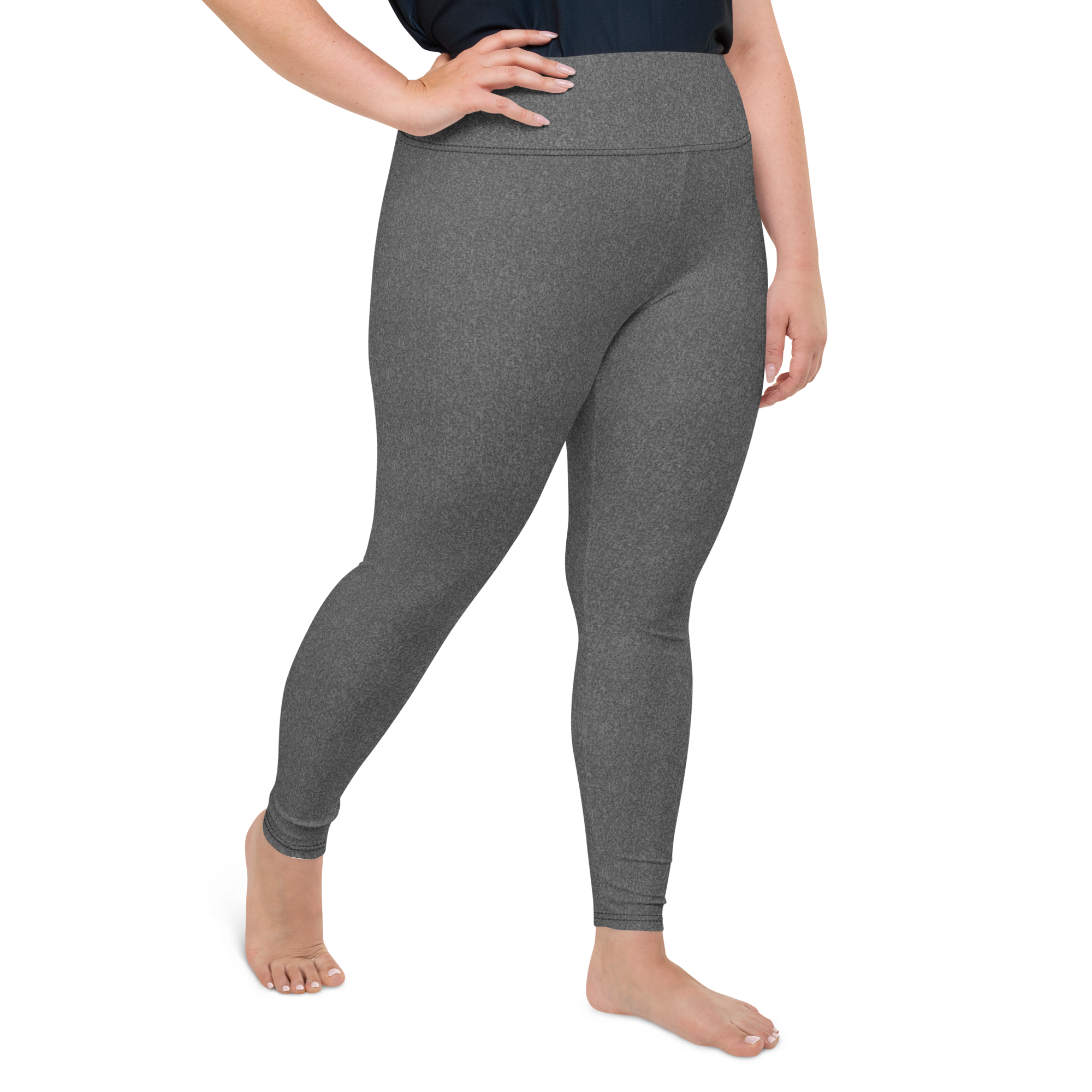 Heather Dark Grey Light Plus Size Leggings