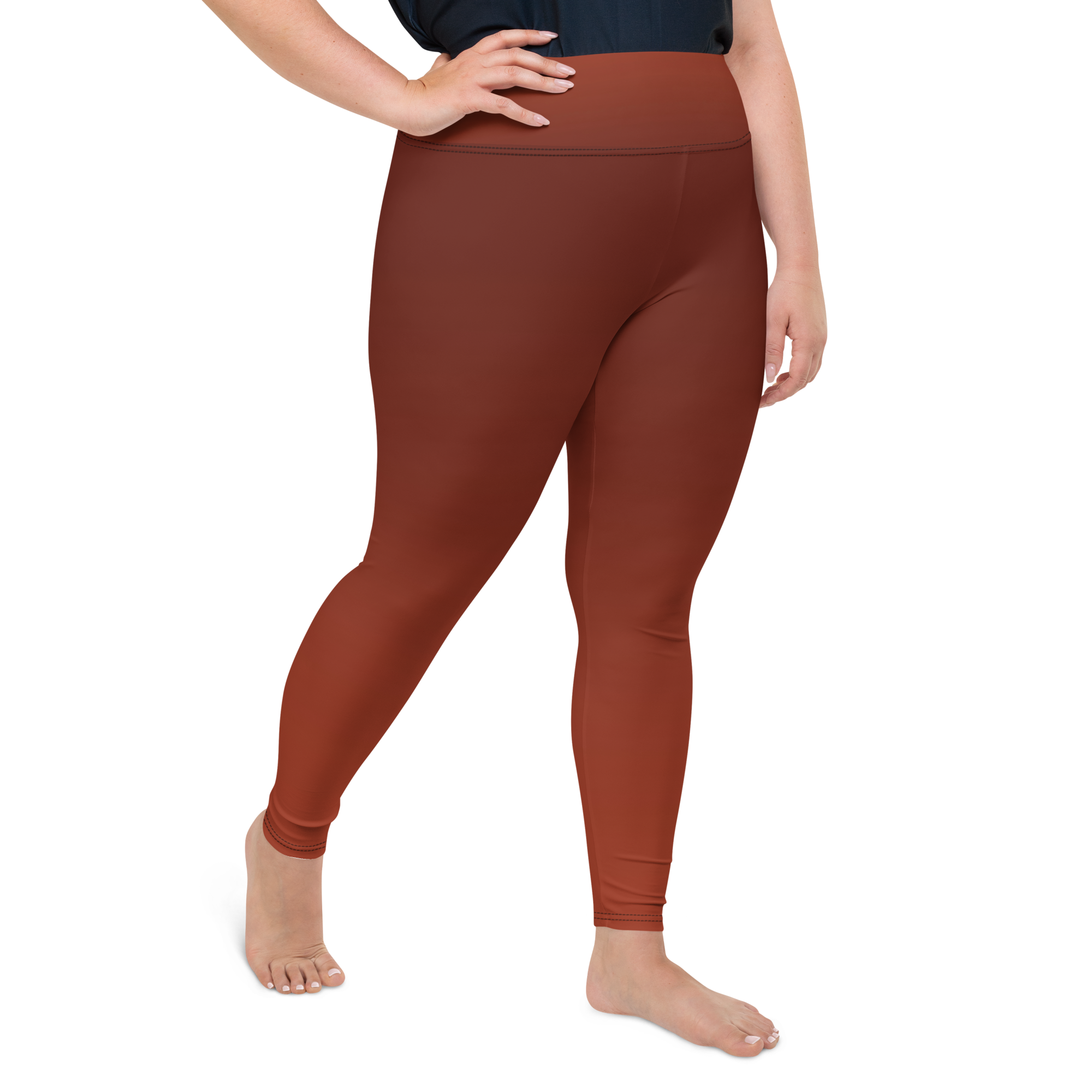 Faded - Terracotta High-Waist Plus Size Leggings