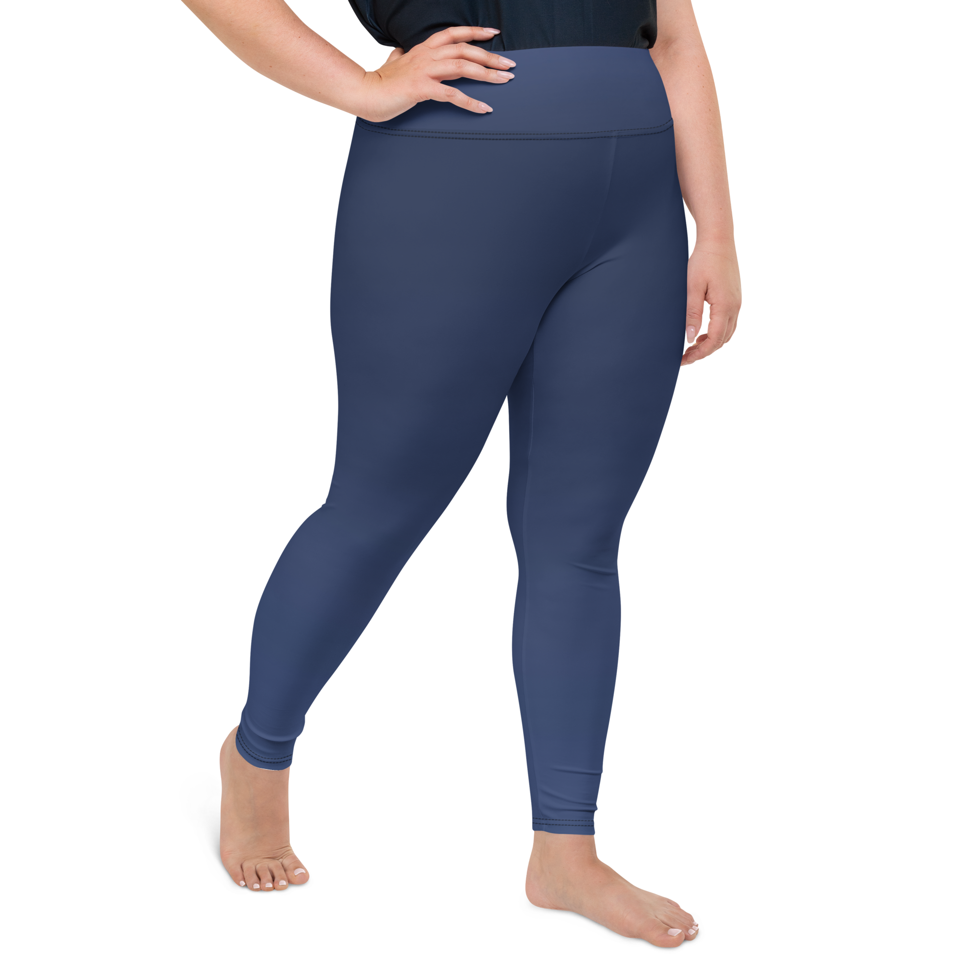 Navy Faded High-Waist Plus Size Leggings