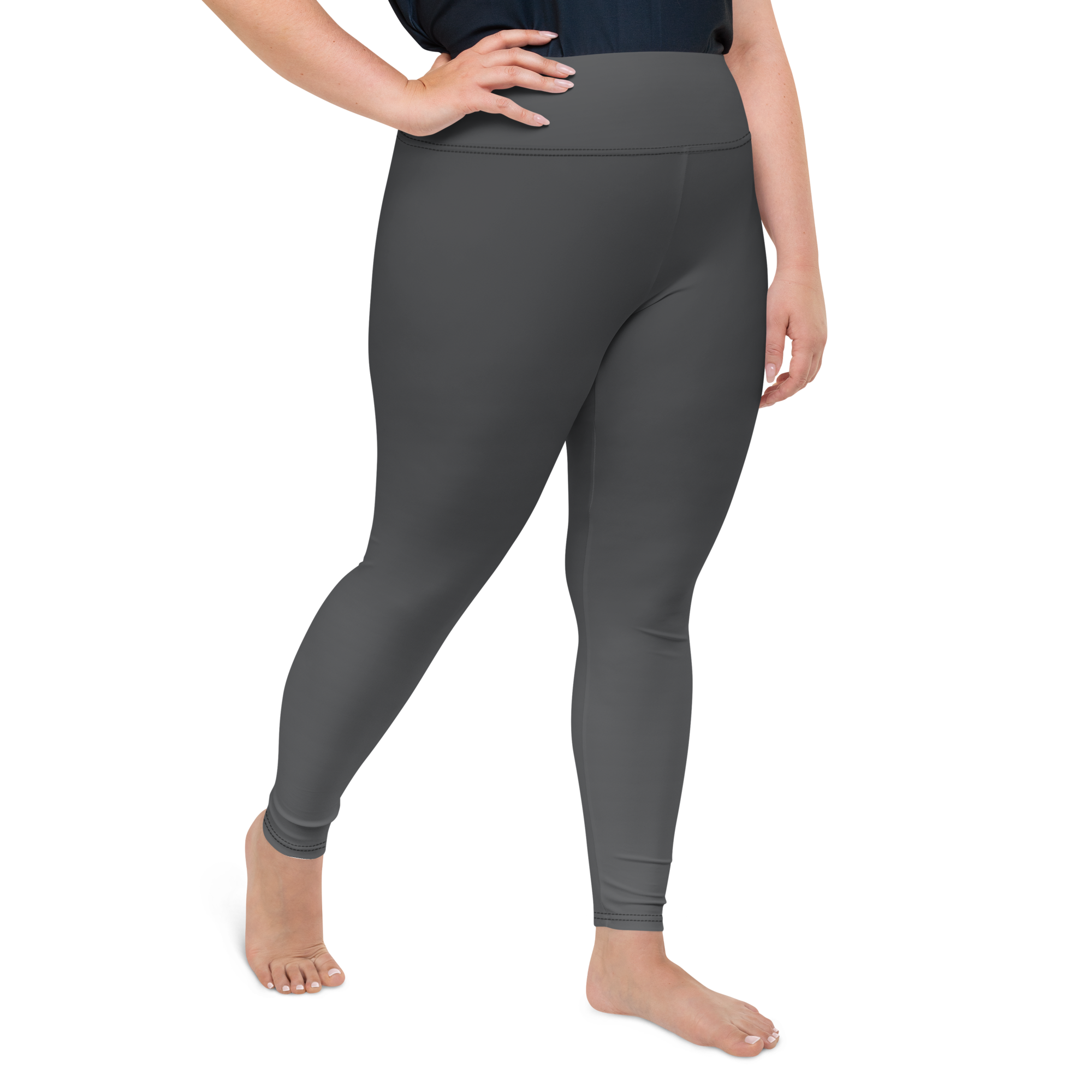 Faded Anthracite High-Waist Plus Size Leggings