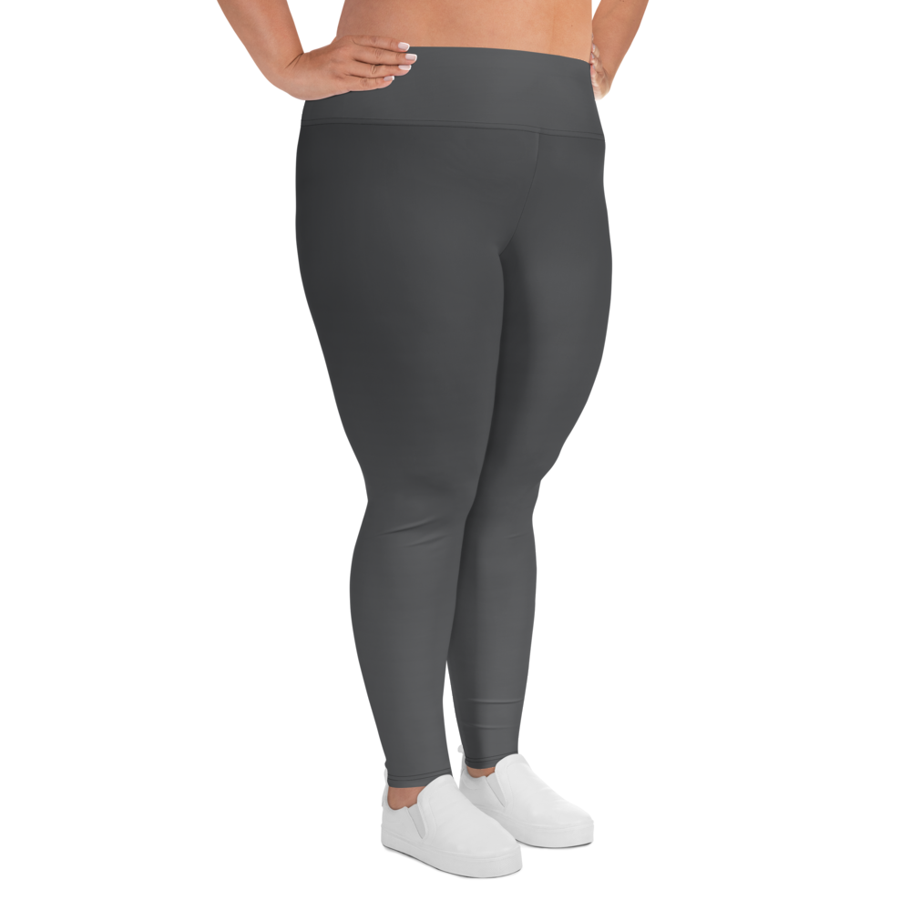 Faded Anthracite High-Waist Plus Size Leggings