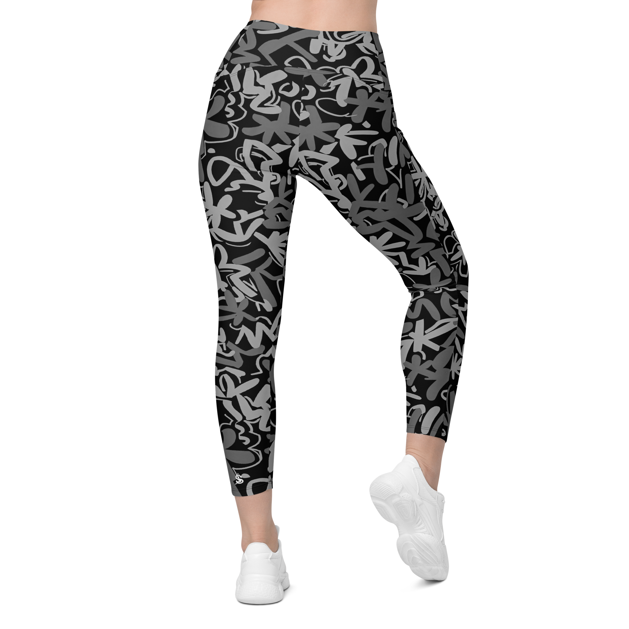 Fleur Black Crossover Leggings