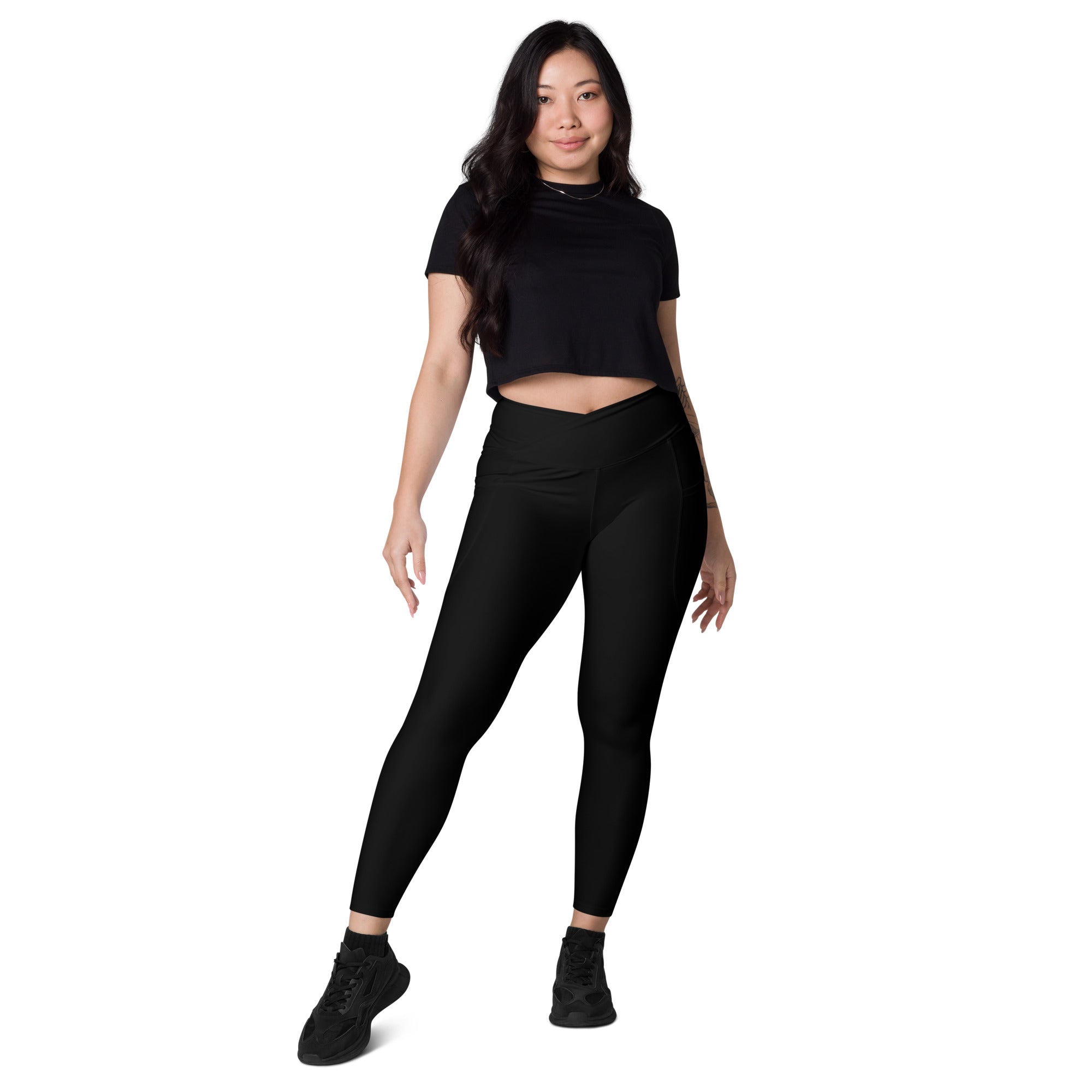 Basic - Black Crossover Leggings