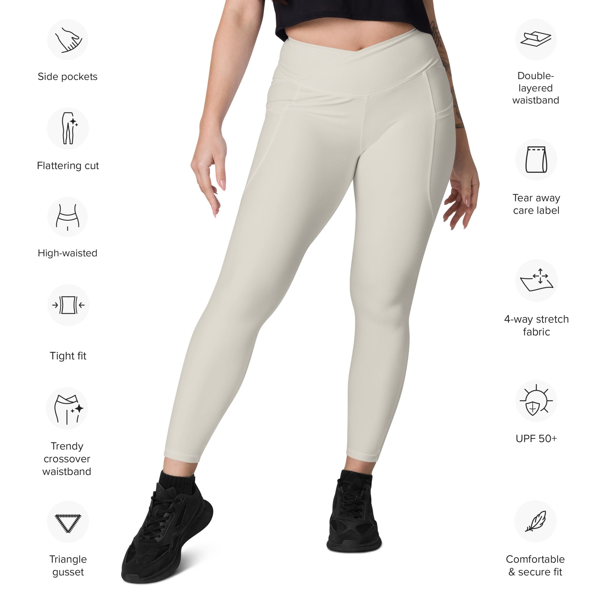 Basics - Bone Crossover Leggings