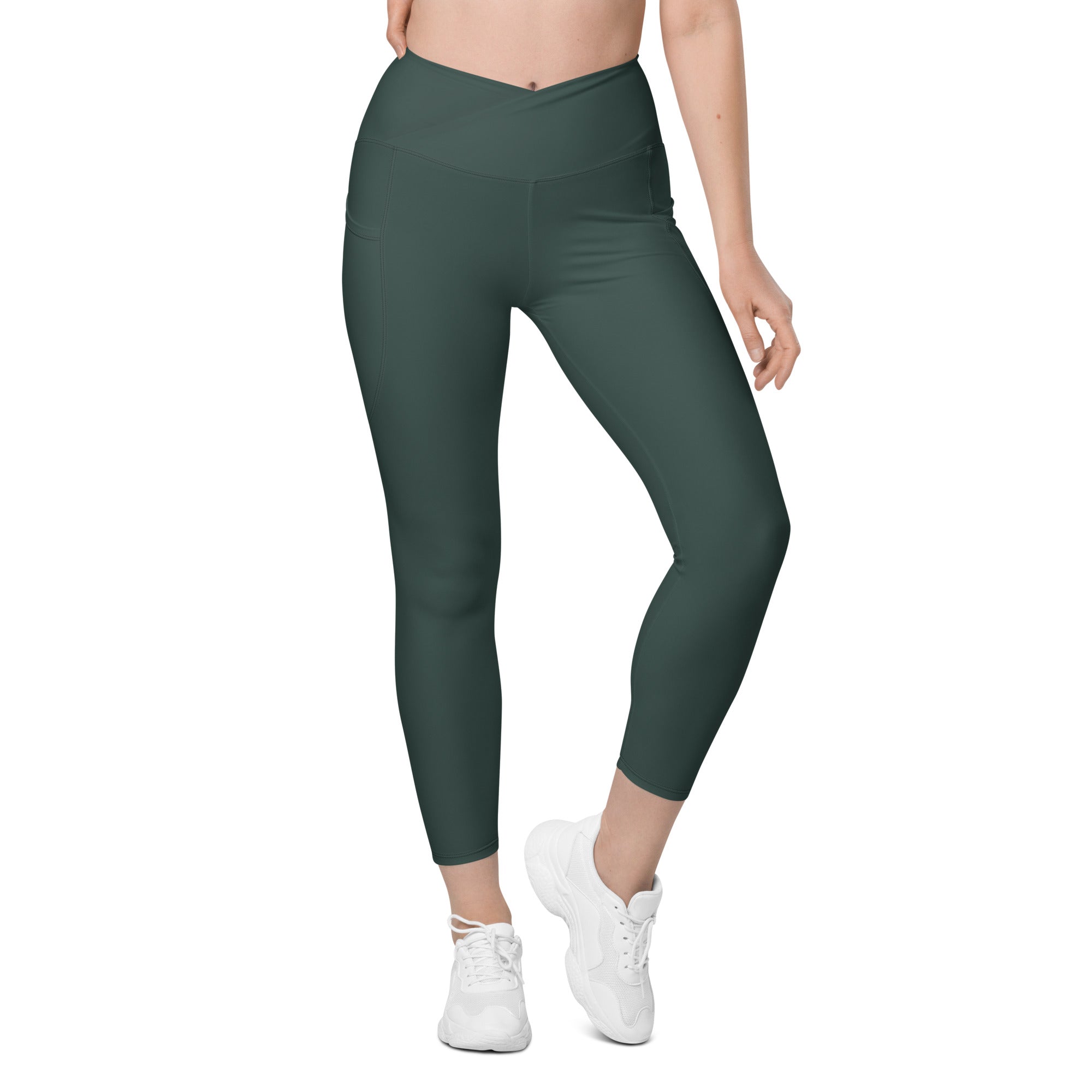 Basics - Green Crossover Leggings