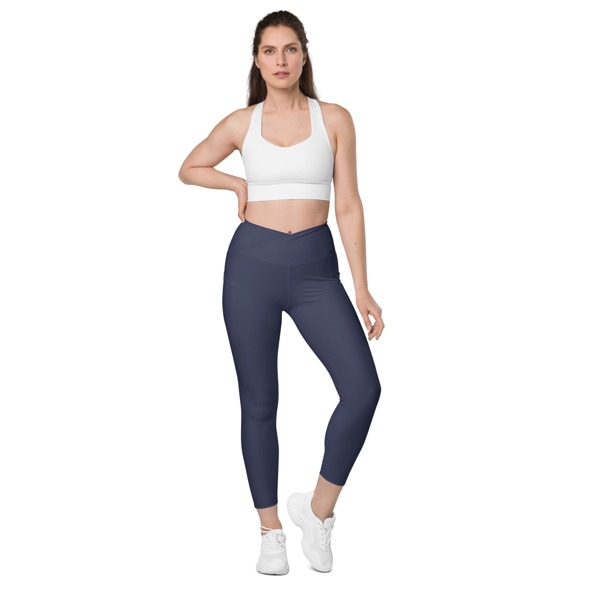 Basics - Navy Crossover Leggings