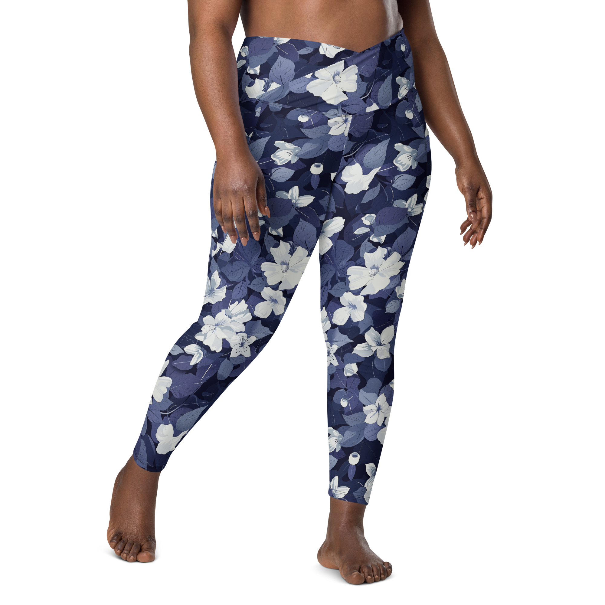 Blossom Floral Navy Crossover Leggings