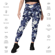 Blossom Floral Navy Crossover Leggings