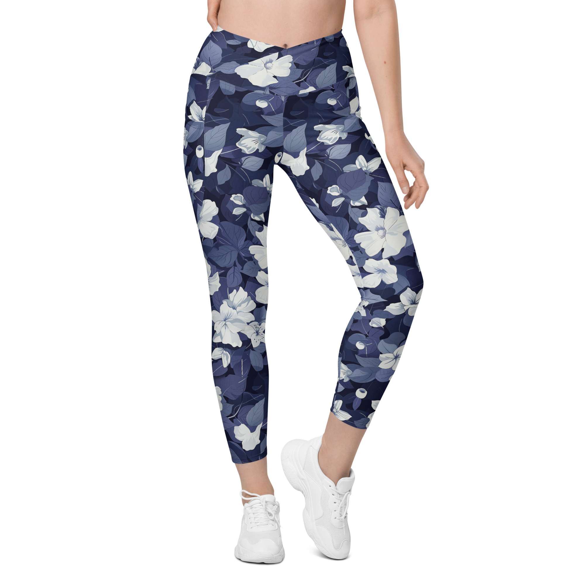 Blossom Floral Navy Crossover Leggings