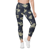 Blossom Floral Gold Crossover Leggings