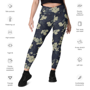 Blossom Floral Gold Crossover Leggings