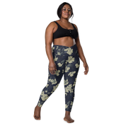 Blossom Floral Gold Crossover Leggings