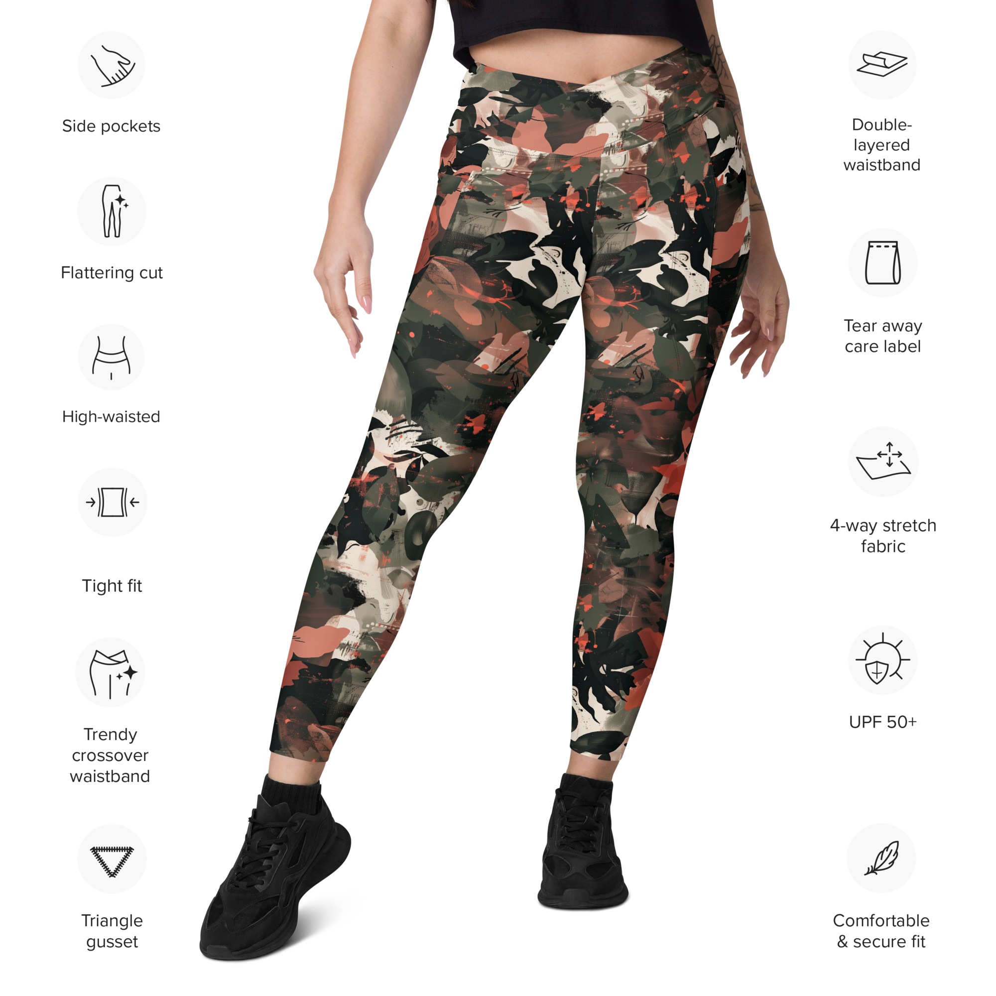 Wildflower Terracotta Crossover Leggings