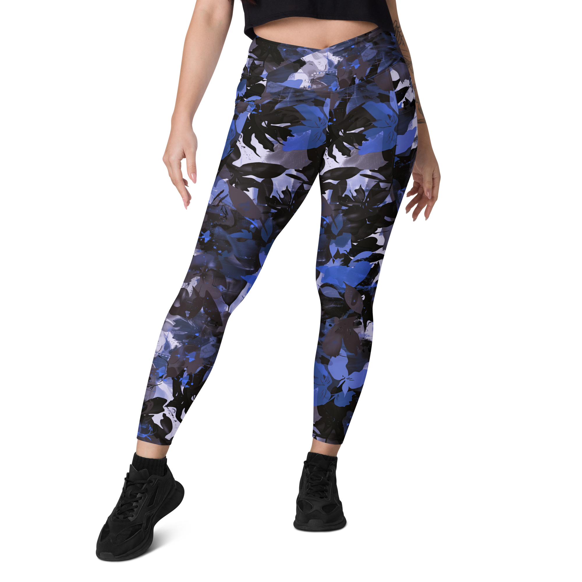 Wildflower Floral Navy Crossover Leggings