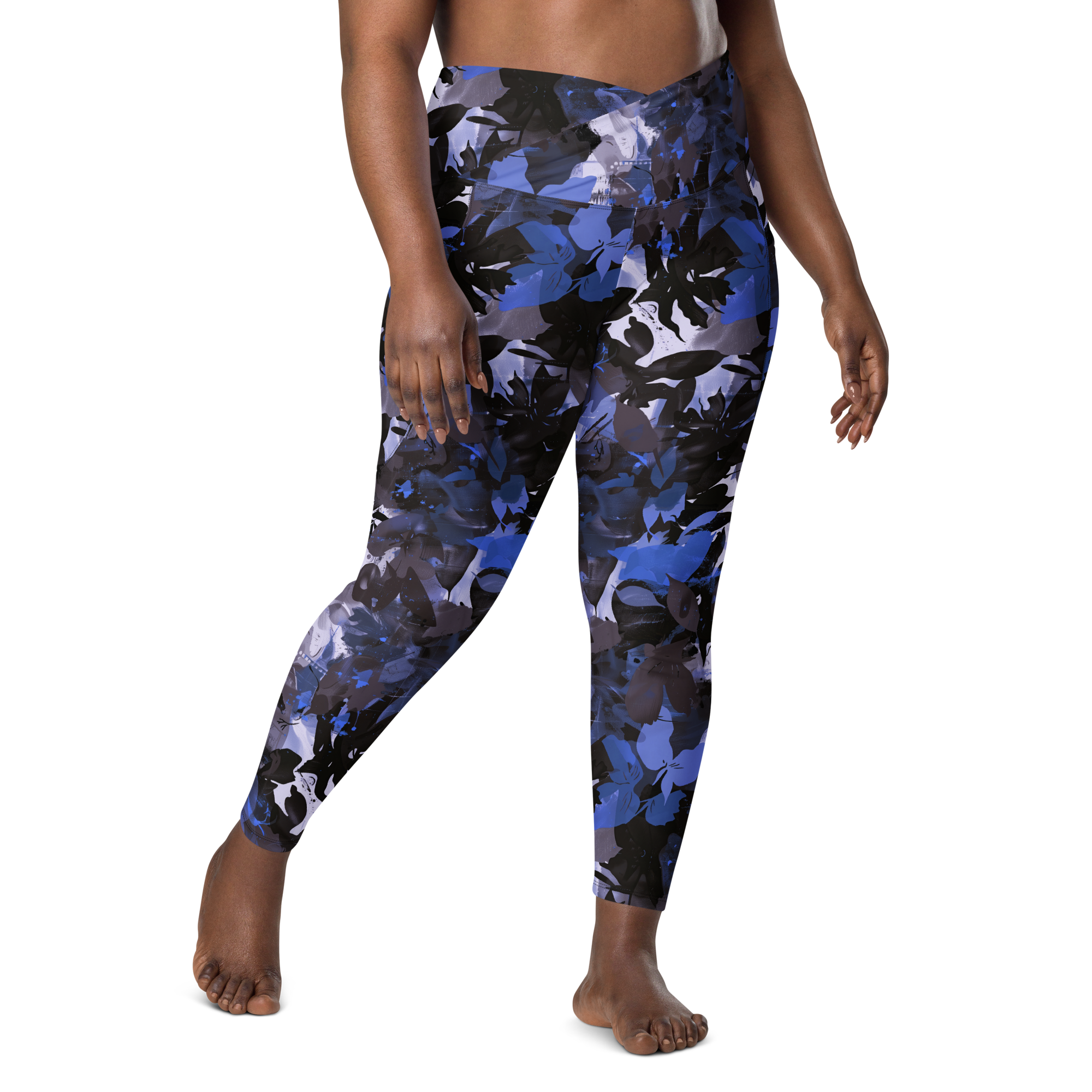 Wildflower Floral Navy Crossover Leggings