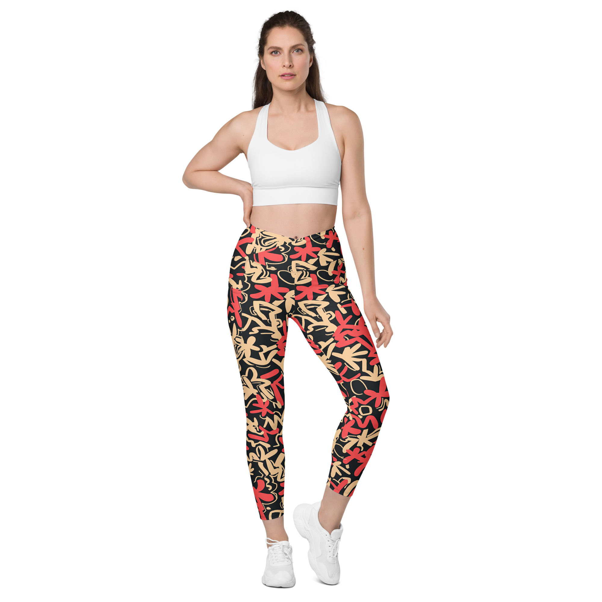 Fleur Salmon Crossover Leggings