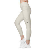 Basics - Bone Crossover Leggings with Black Stitch