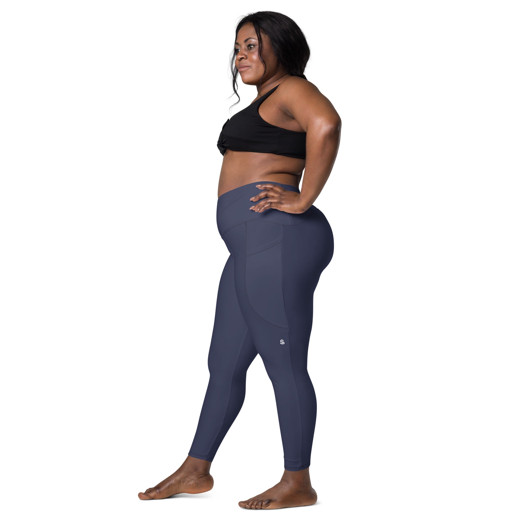 Basics - Navy Crossover Leggings