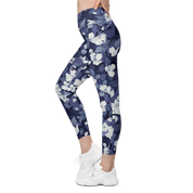 Blossom Floral Navy Crossover Leggings