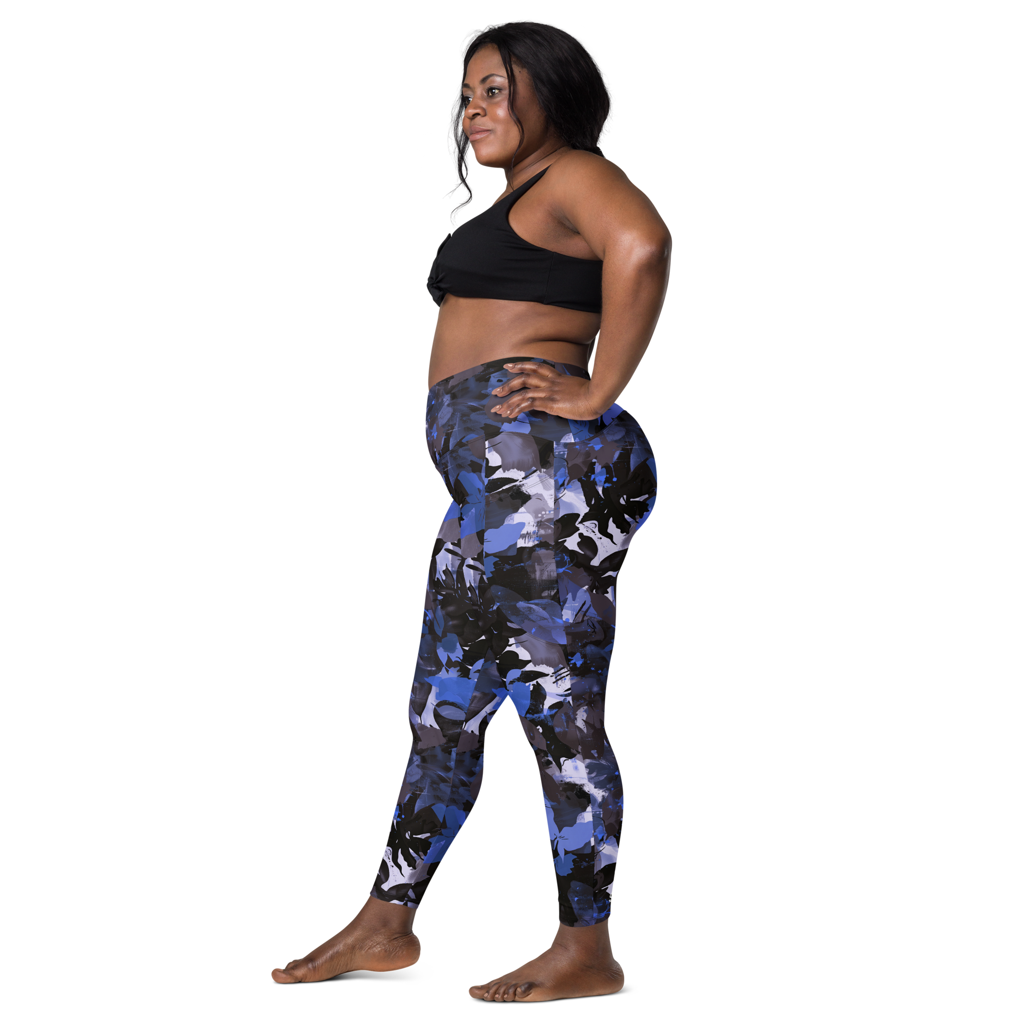 Wildflower Floral Navy Crossover Leggings