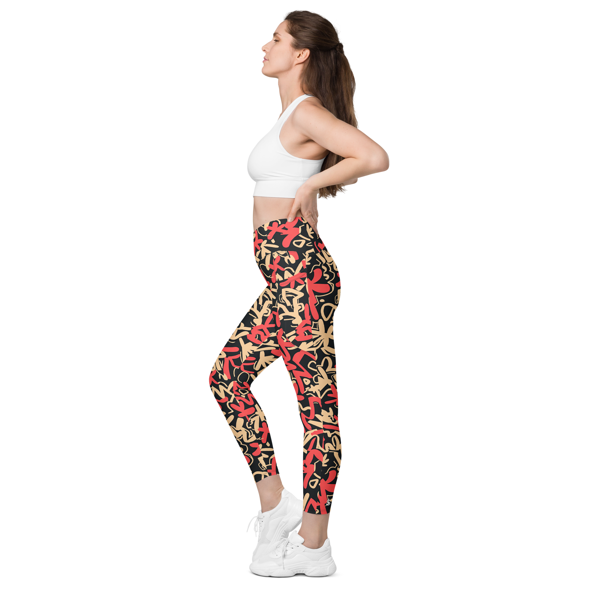 Fleur Salmon Crossover Leggings