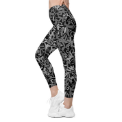 Fleur Black Crossover Leggings