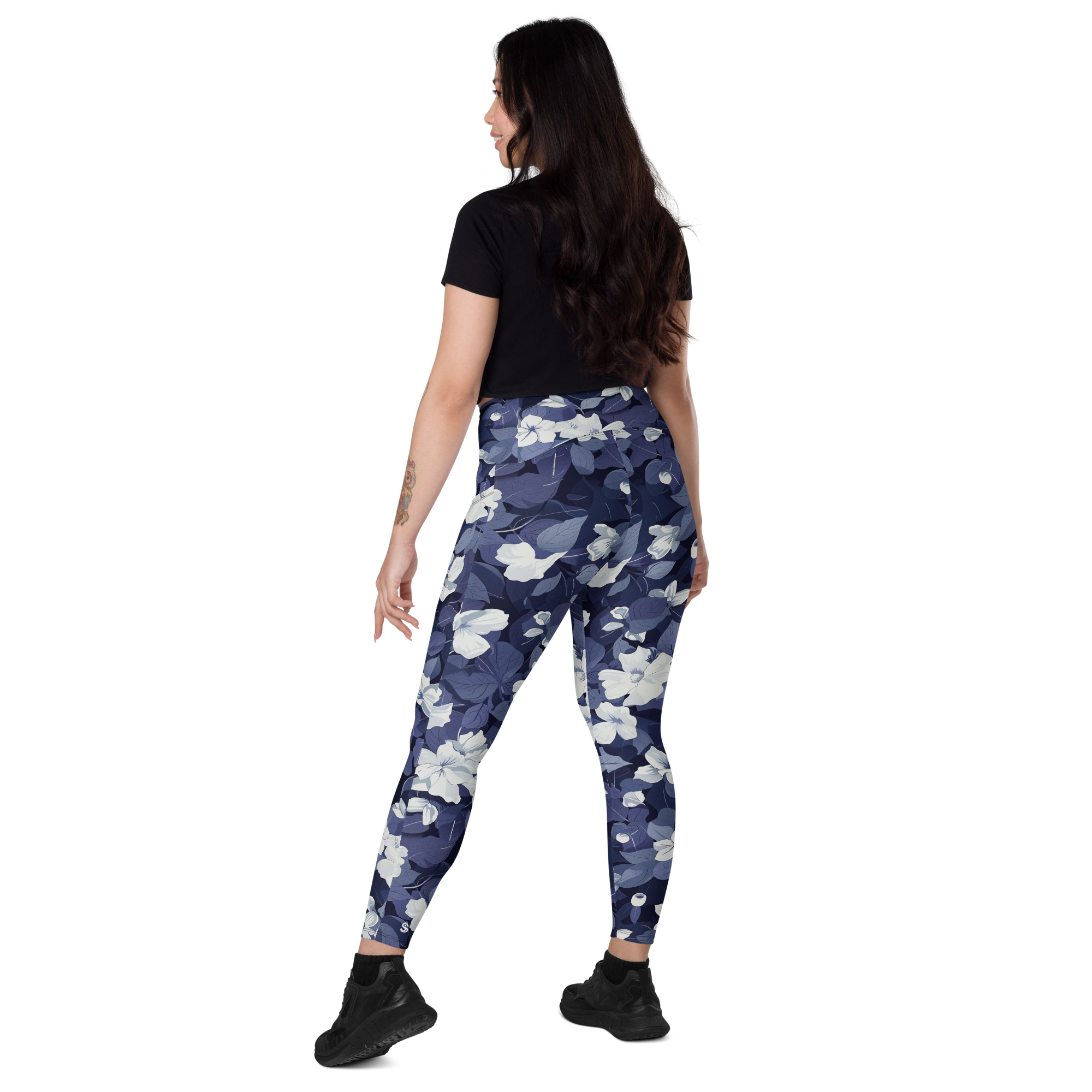 Blossom Floral Navy Crossover Leggings